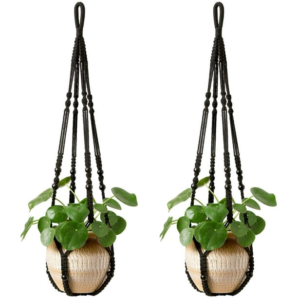 Macrame Plant Hangers Alotpower Indoor Hanging Planter Basket with Wood Beads Decorative Flower Pot Holder No Tassels for Indoor Outdoor Home Decor 35 Inch 2 Pack Macrame Plant Hangers Alotpower Indoor Hanging Planter Basket with Wood Beads Decorative Flower Pot Holder No Tassels for Indoor Outdoor Home Decor 35 Inch 2 Pack